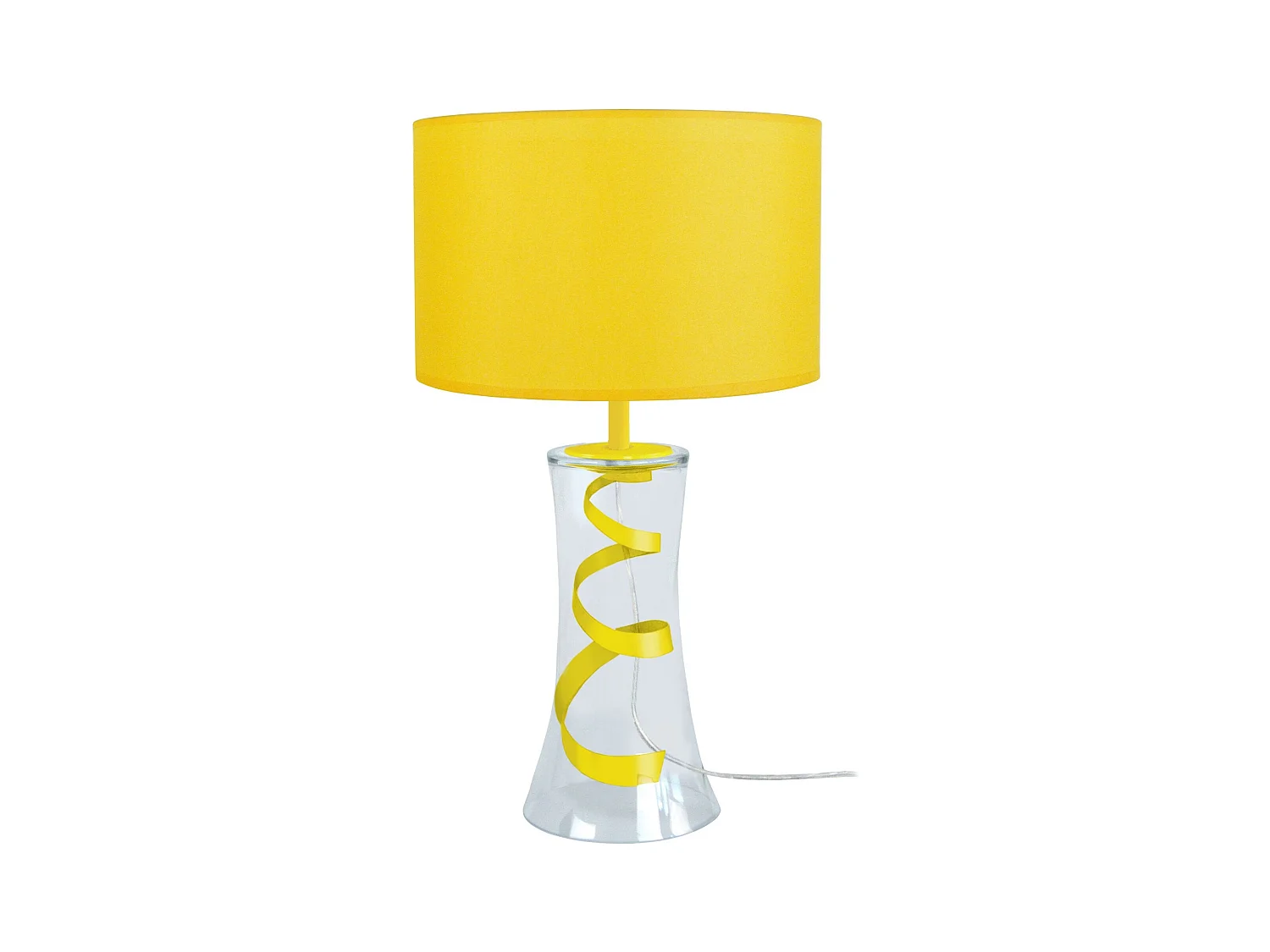 Lámpara de noche TOSEL ,vidrio,AMARILLO,A30xD25xP25cm