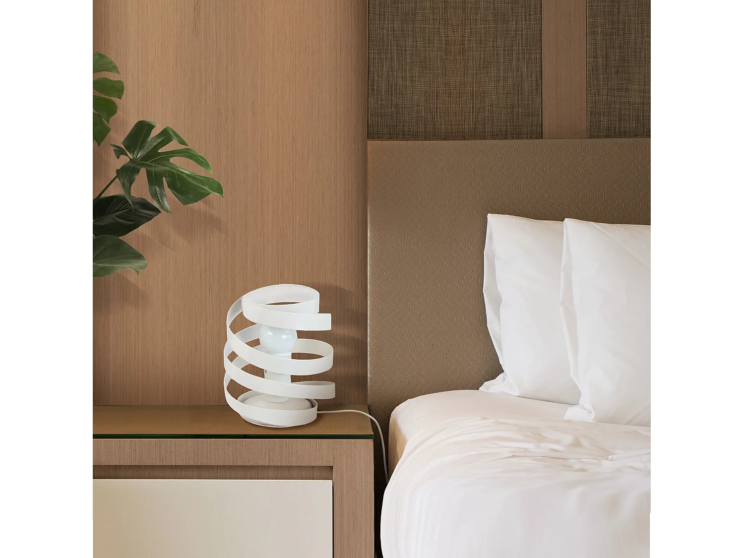 Candeeiro de sala TOSEL ANAIS tecido certo cinza D35 x  H84  cm