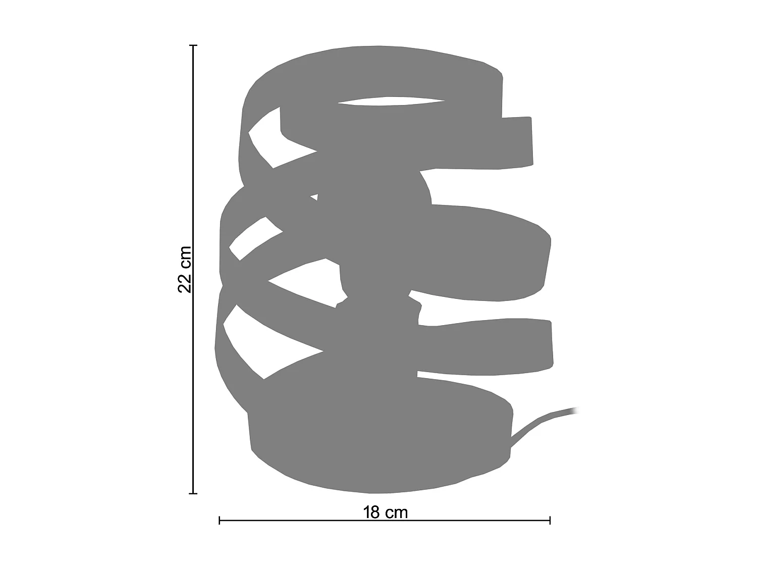 Candeeiro de sala TOSEL ANAIS tecido certo cinza D35 x  H84  cm