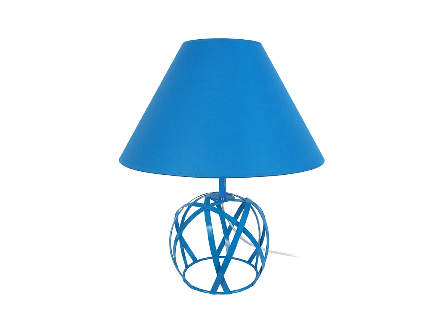 Lampe a Poser TOSEL ,métal,Bleu, H 57xD35xP35cm