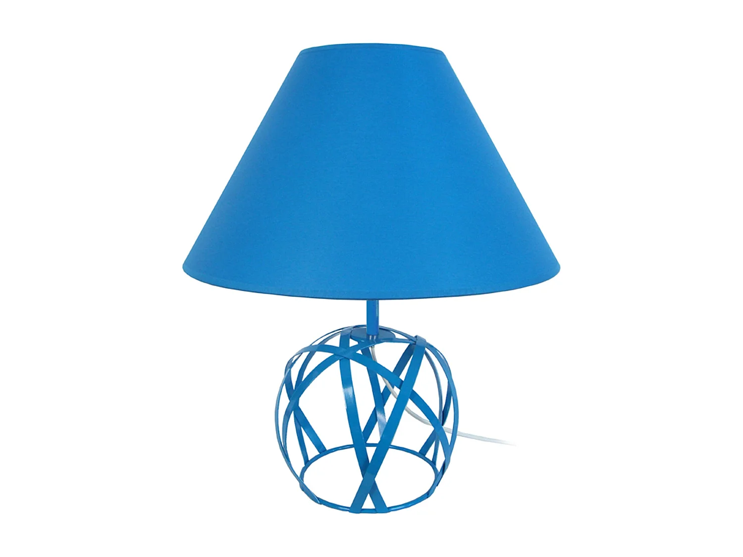 Lampe a Poser TOSEL ,métal,Bleu, H 57xD35xP35cm