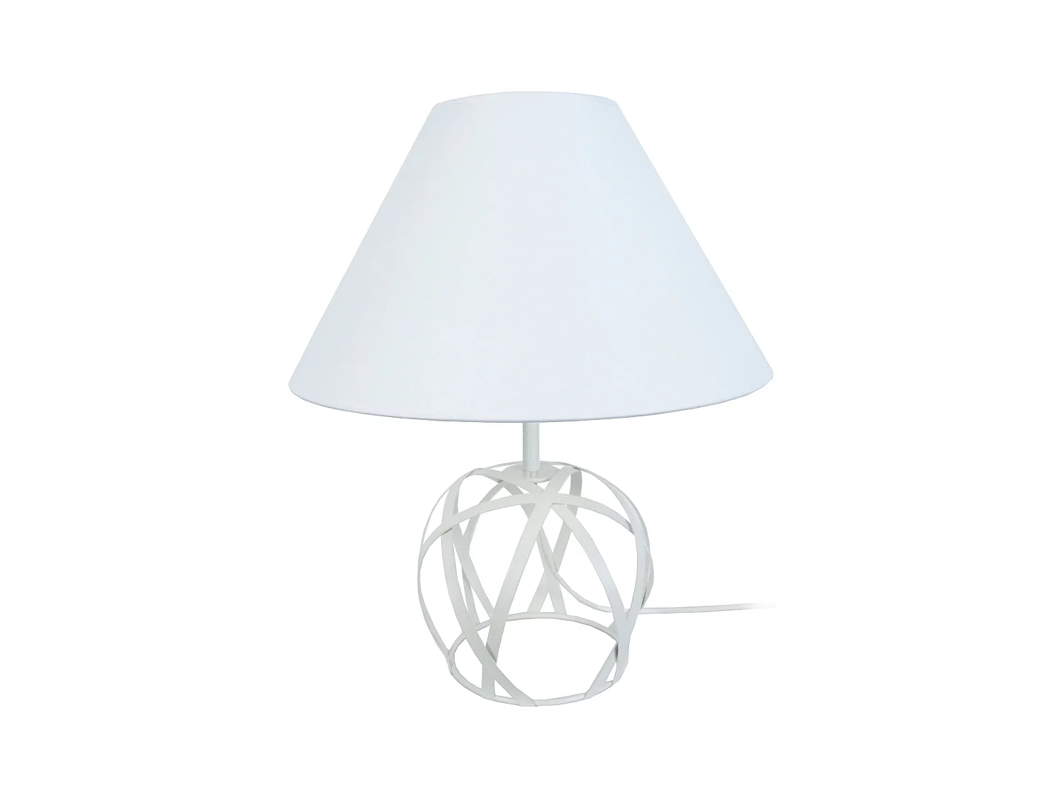 Lampe a Poser TOSEL ,métal,Blanc  ,H57xD35xP35cm