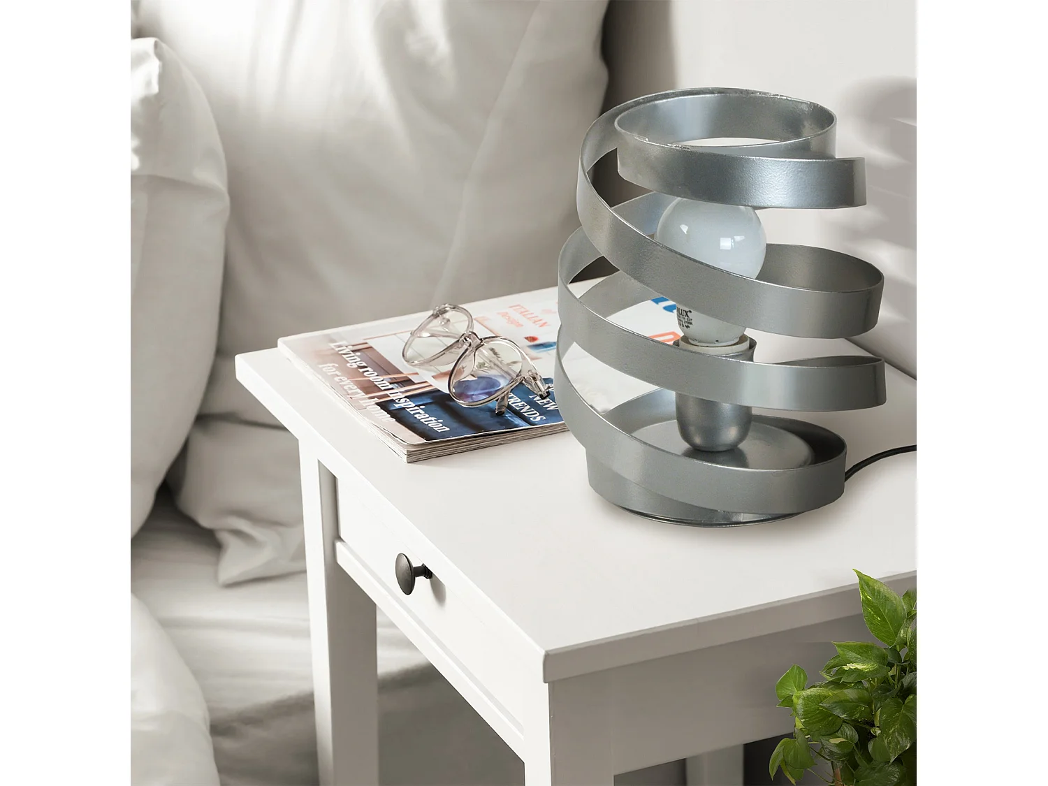 Lampada da tavolo metallo espiral BARBARBER POLE  aluminio  D'18 cm