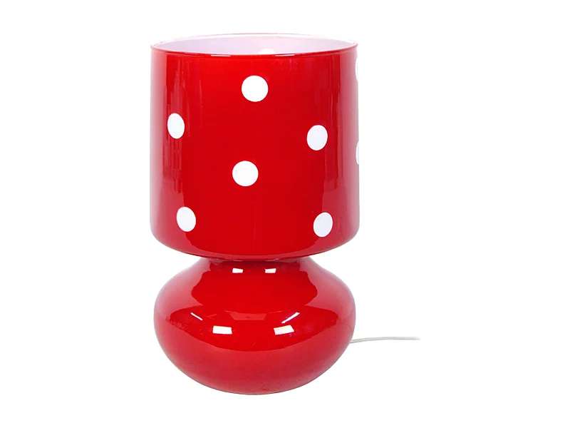 Lampe de chevet verre marron,blanc 24 cm.