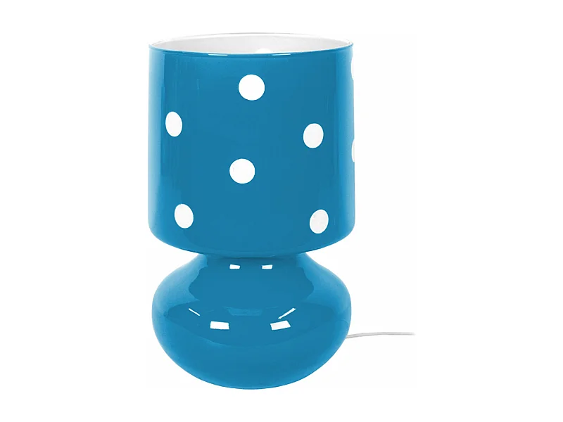 Lampe de chevet verre rose,blanc 24 cm.