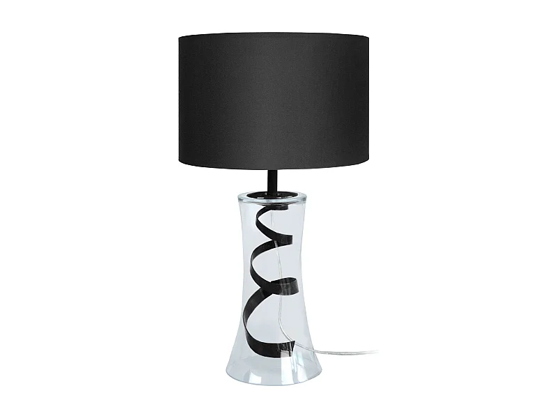 Lámpara de noche TOSEL ,vidrio,Negro ,A30xD25xP25cm