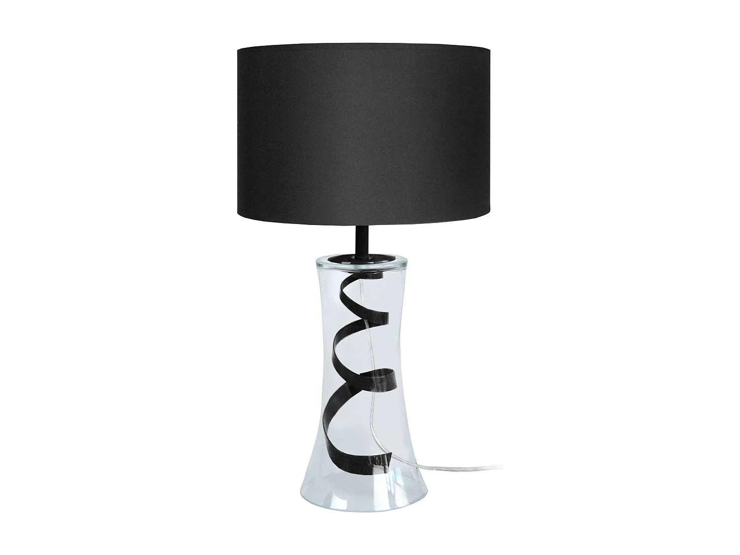 Lámpara de noche TOSEL ,vidrio,Negro ,A30xD25xP25cm