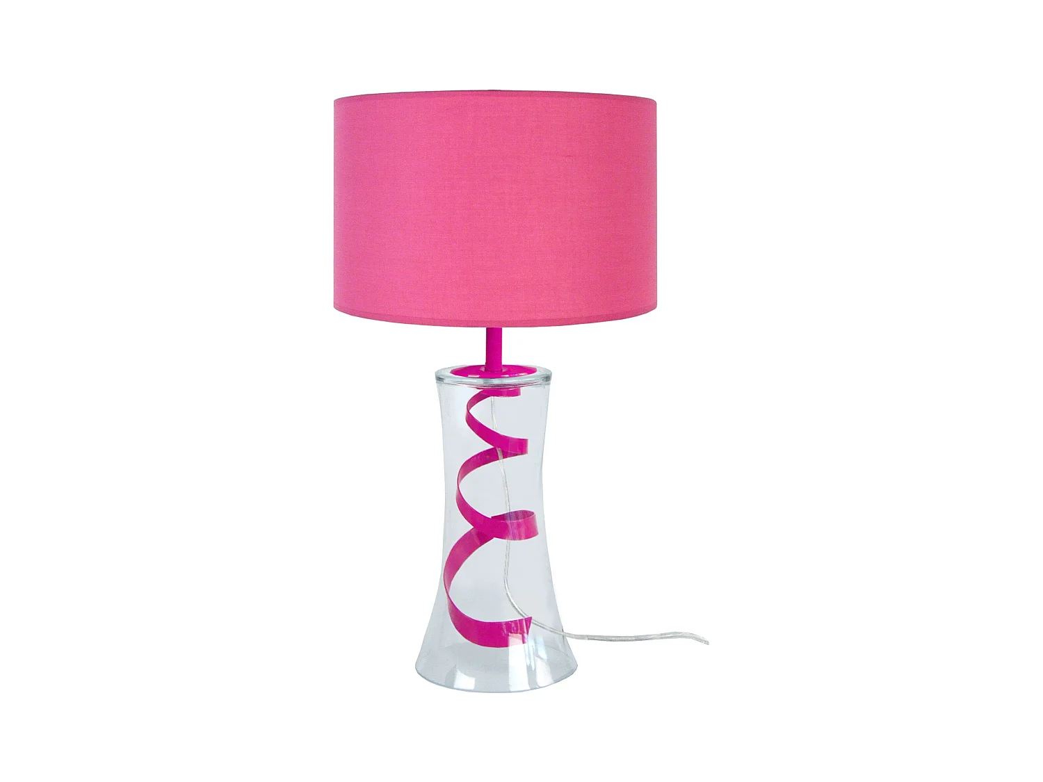 Lampe de Chevet TOSEL ,verre,Rose ,H30xD25xP25cm