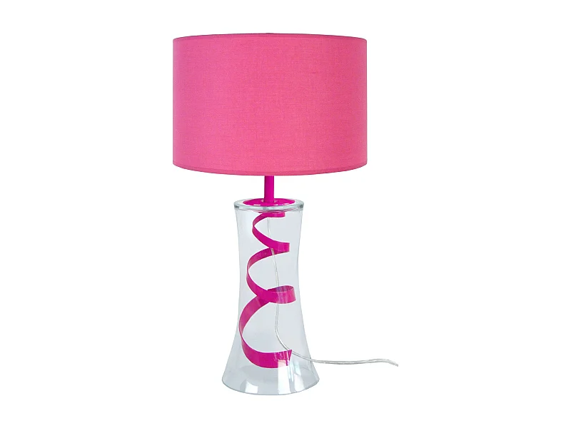 Lámpara de noche TOSEL ,vidrio,Rosa ,A30xD25xP25cm