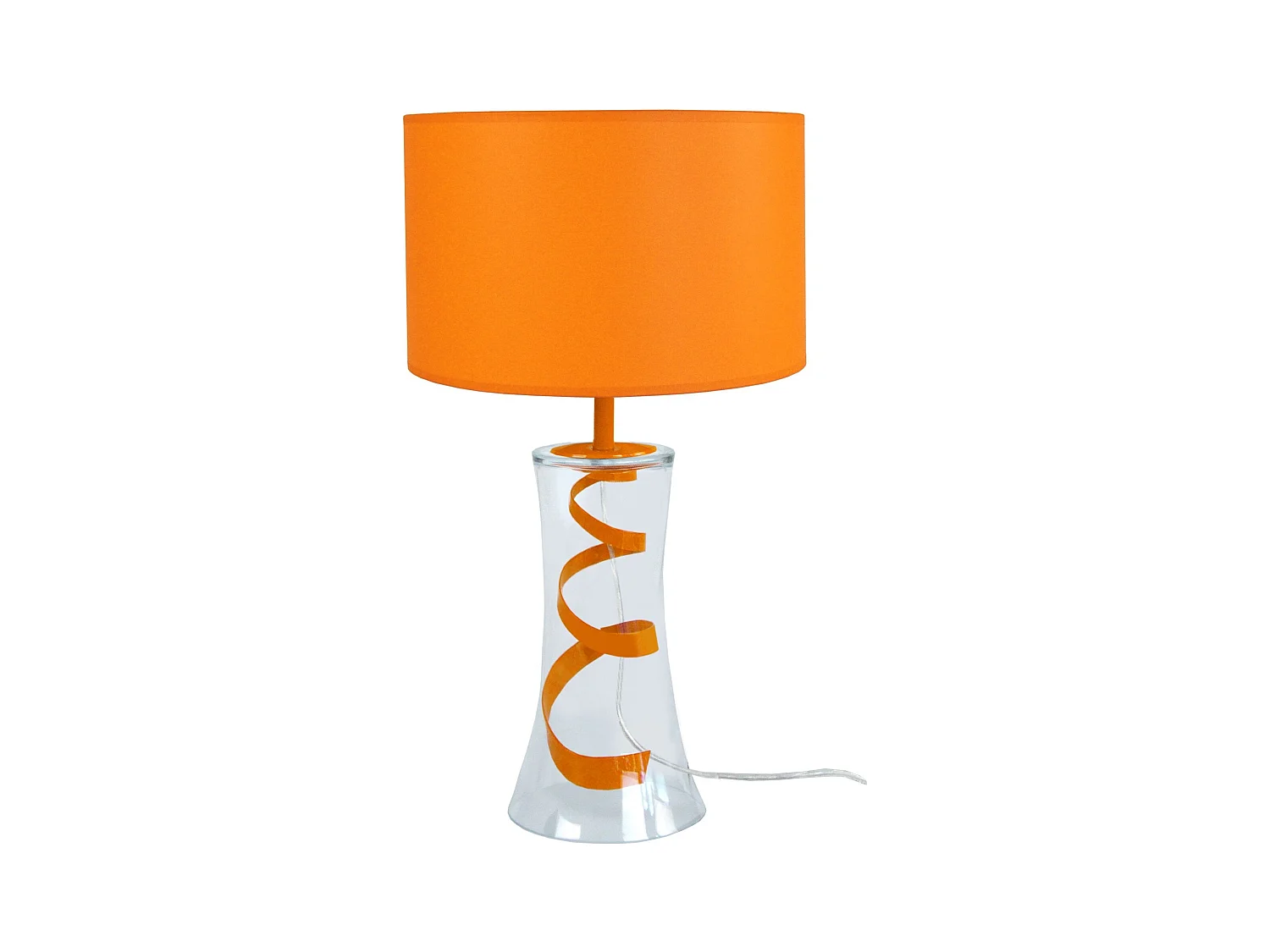 Lampe de Chevet TOSEL ,verre,Orange ,H30xD25xP25cm