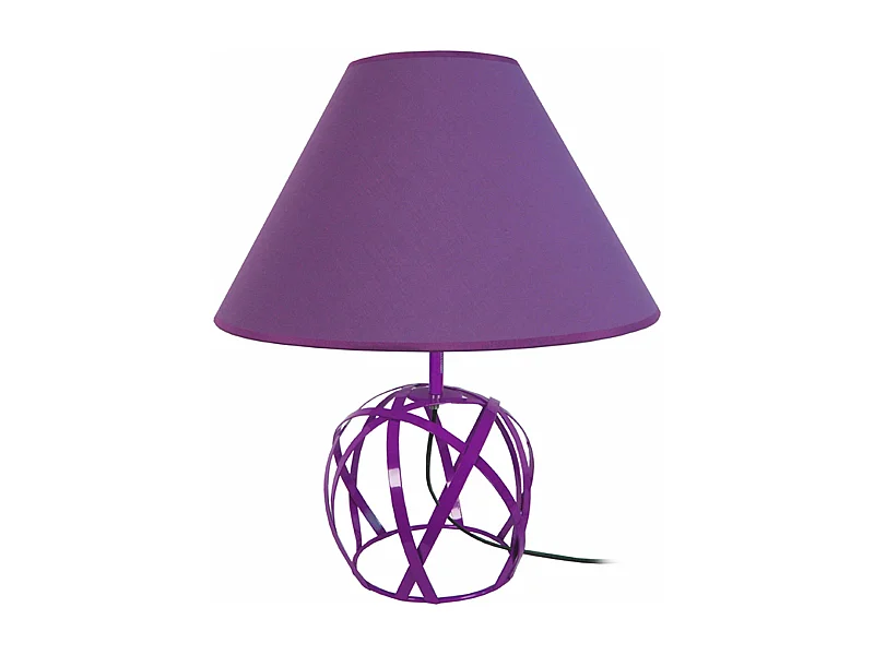 Abajur TOSEL EGLANTINE vidro braço acinzentado D25 x  H36  cm