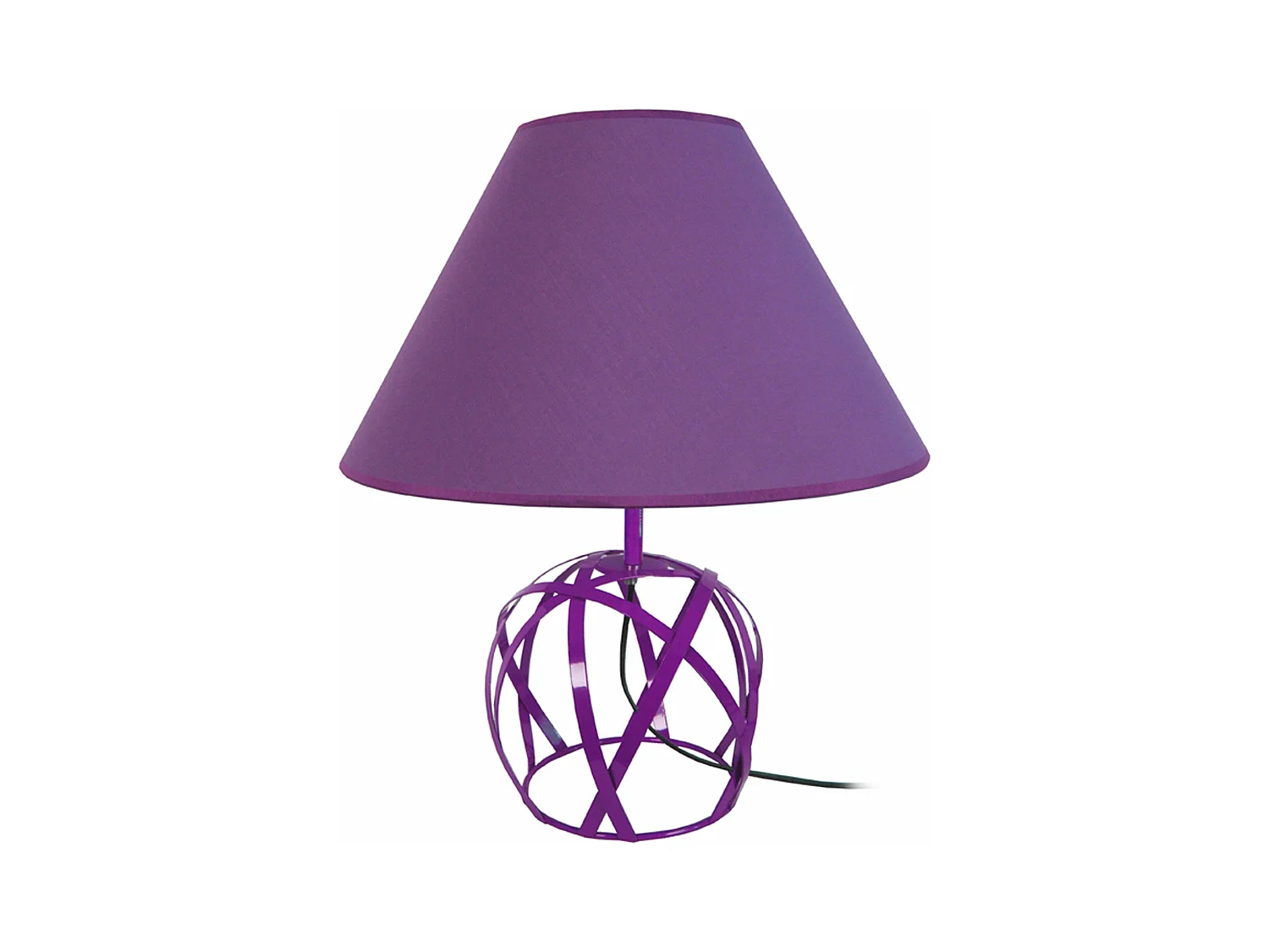 Abajur TOSEL EGLANTINE vidro braço acinzentado D25 x  H36  cm