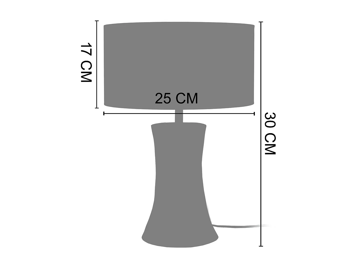 Candeeiro de mesa TOSEL STAR TREK metal cônico cinza D30 x  H35  cm