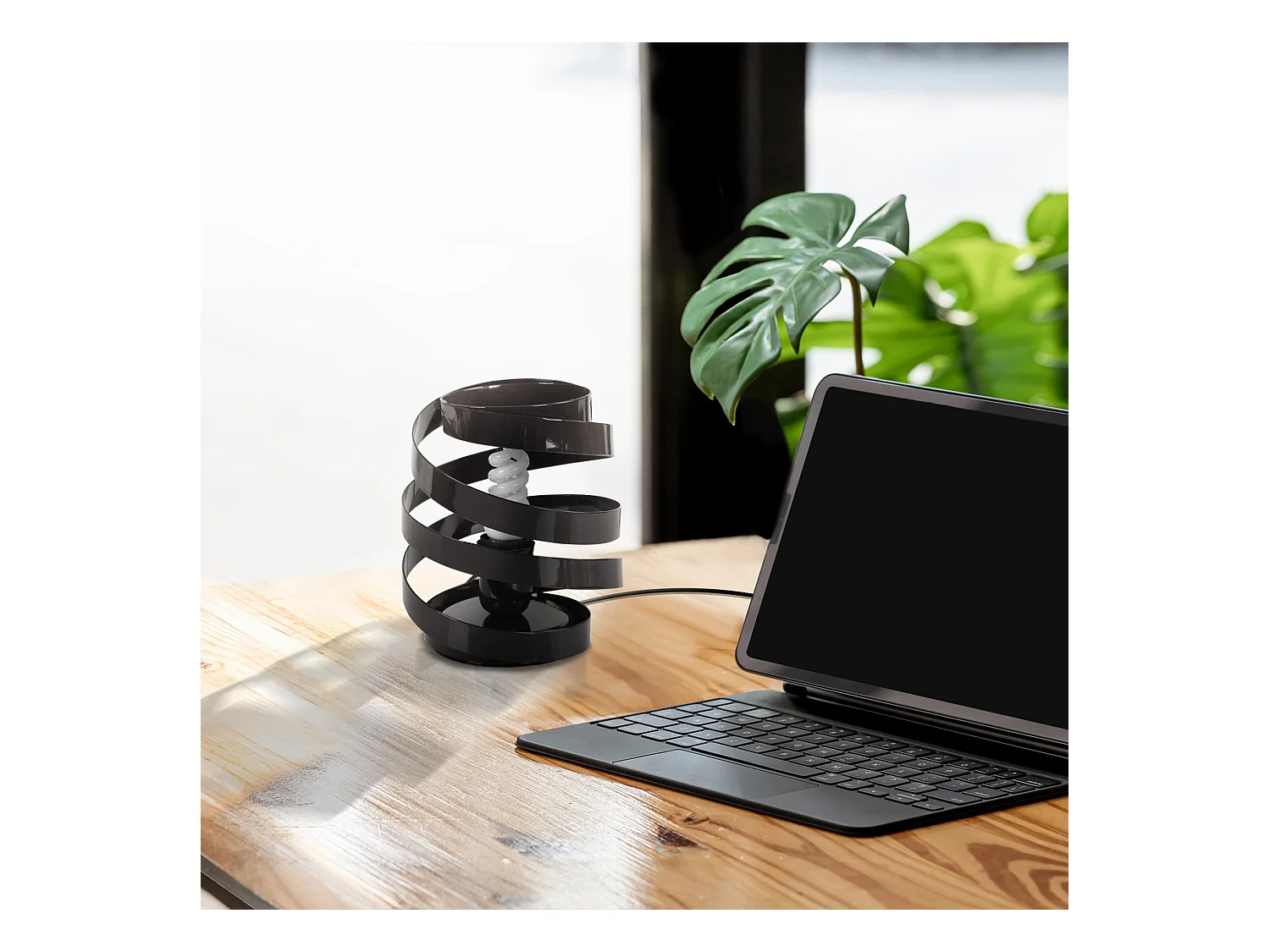 Candeeiro de sala TOSEL ANAIS tecido certo taupe D35 x  H84  cm