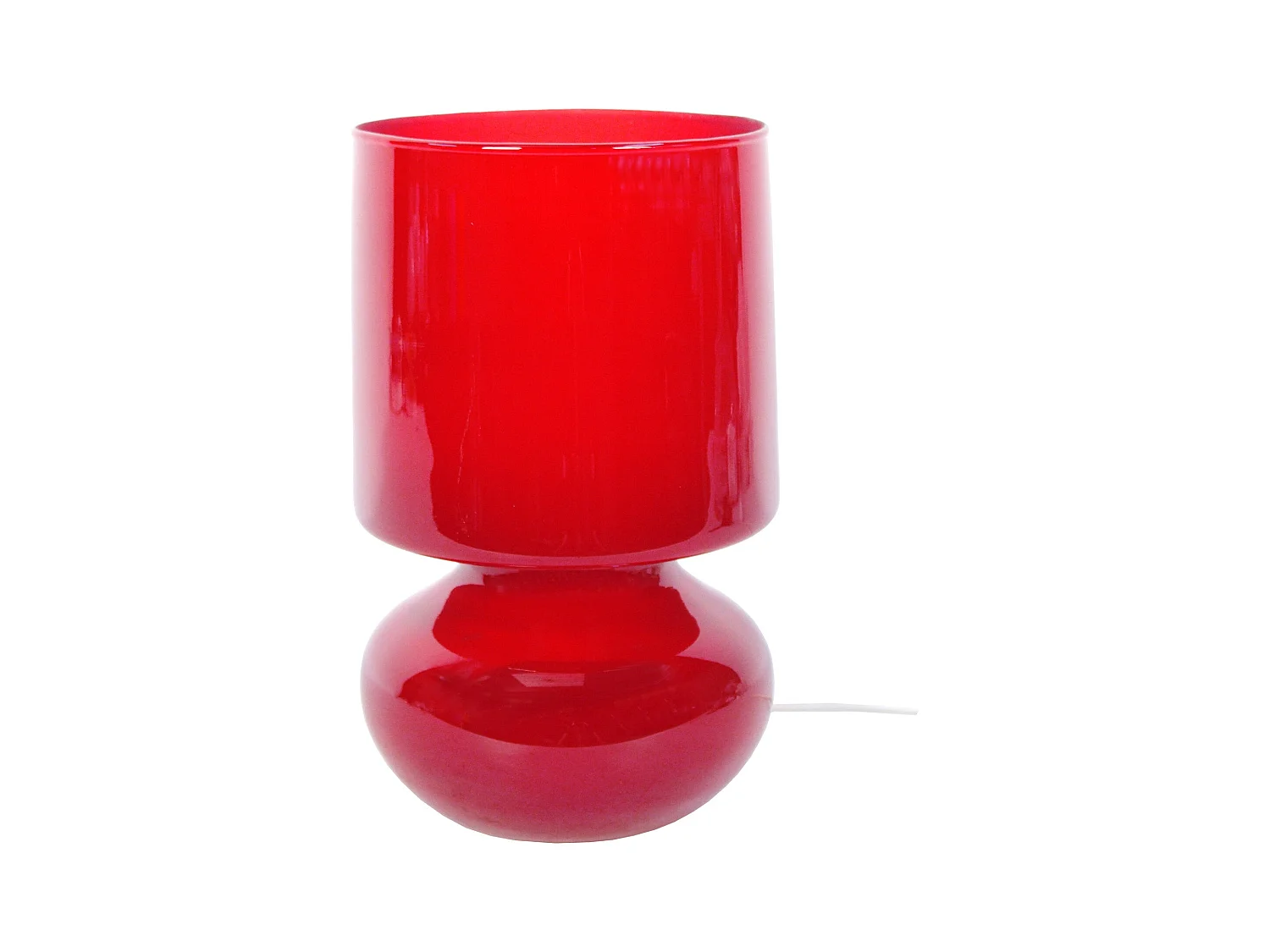 Lampe de Chevet TOSEL ,verre,Rouge ,H24xD14xP14cm