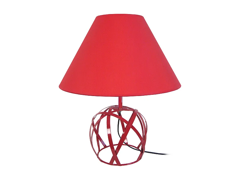 Lámpara de Mesa  TOSEL ,metal,Rojo,A 57xD35x P 35cm