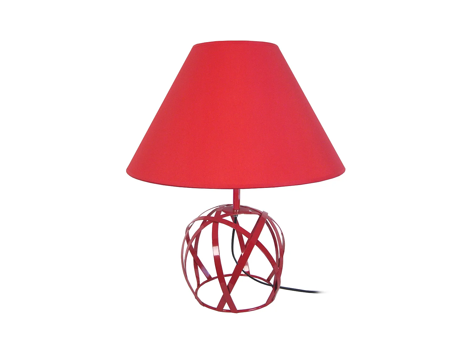 Lampe a Poser TOSEL ,métal,Rouge ,H 57xD35x P 35cm