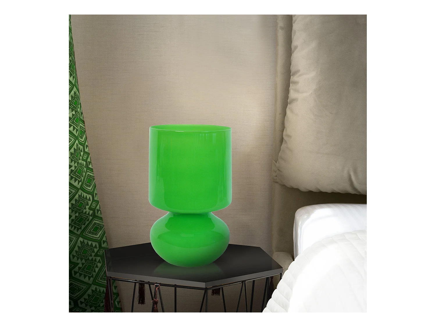 Lámpara de noche TOSEL ,vidrio,Verde,A24xD14xP14cm