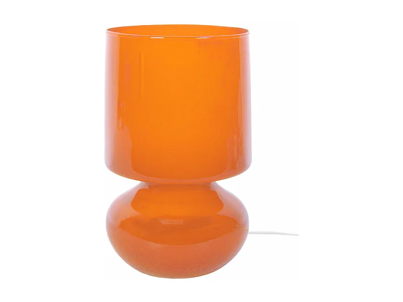 Lampe de chevet verre orange 24 cm.