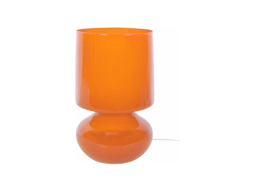 Lampe de chevet verre orange 24 cm.