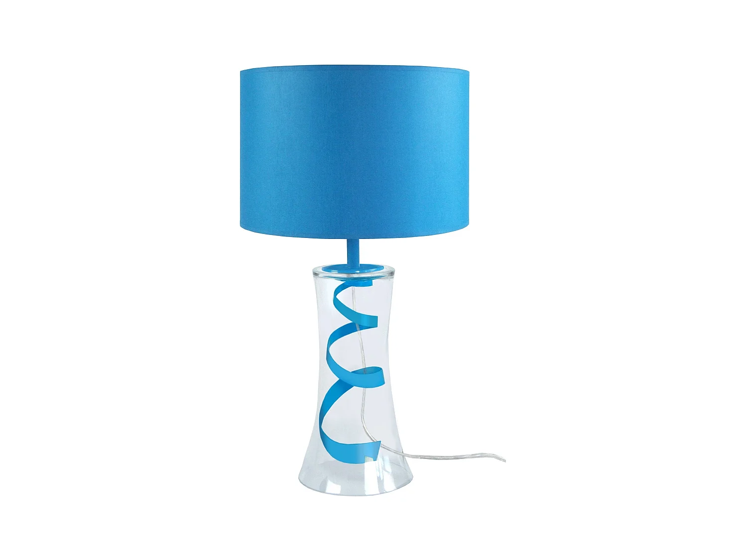 Lampe de Chevet TOSEL ,verre,Bleu,H30xD25xP25cm