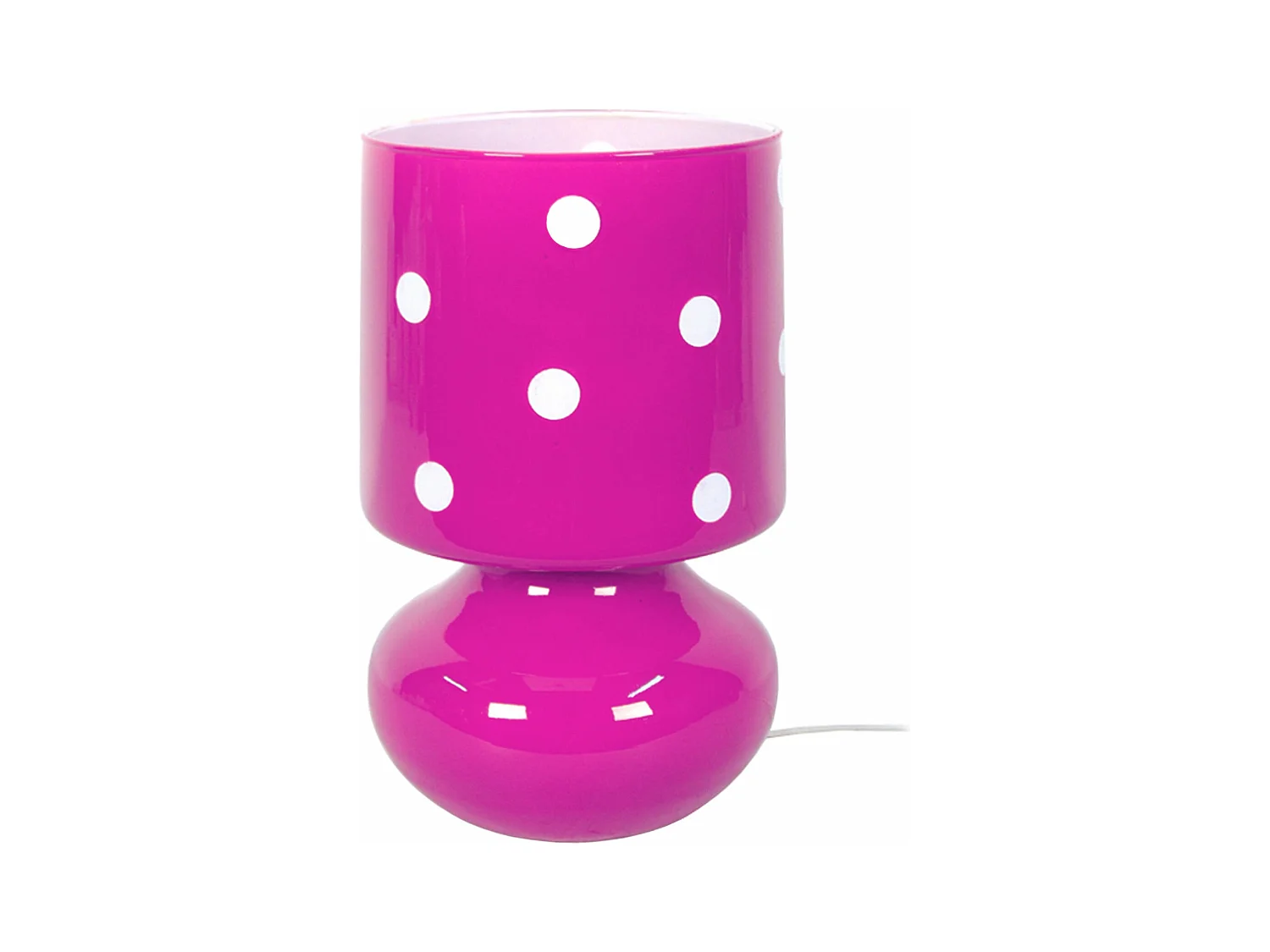 Lampe de chevet verre violet,blanc 24 cm.