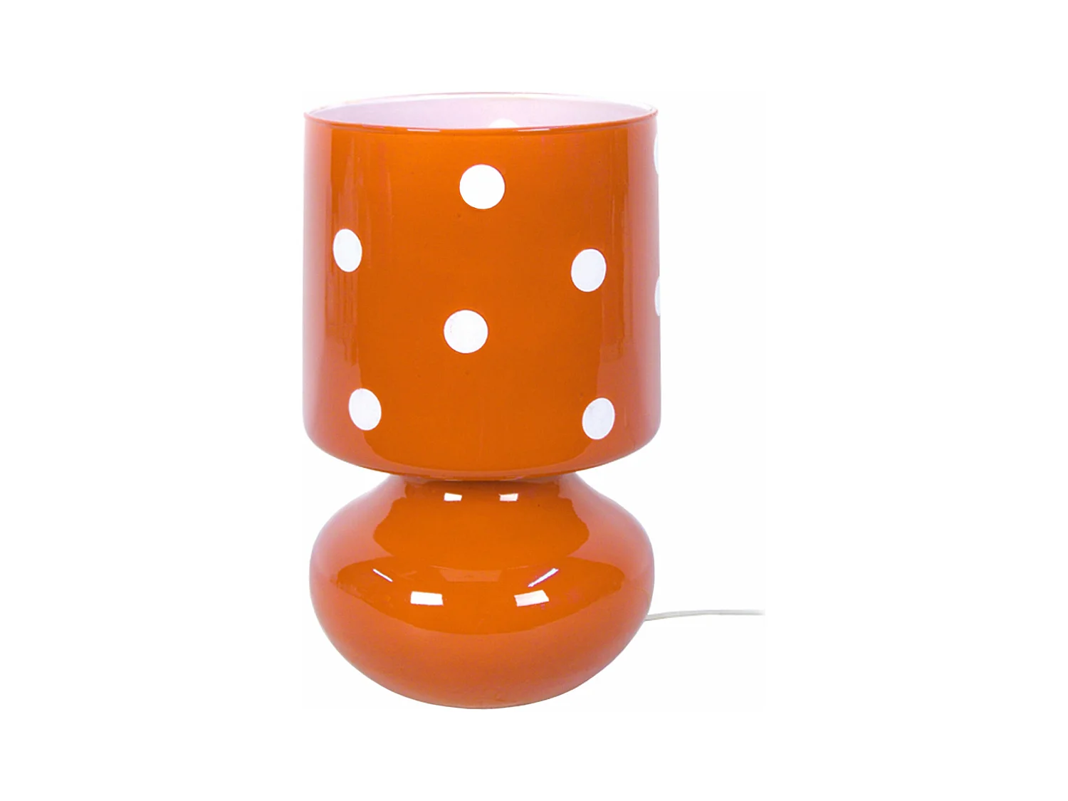 Lampe de chevet verre rouge,blanc 24 cm.