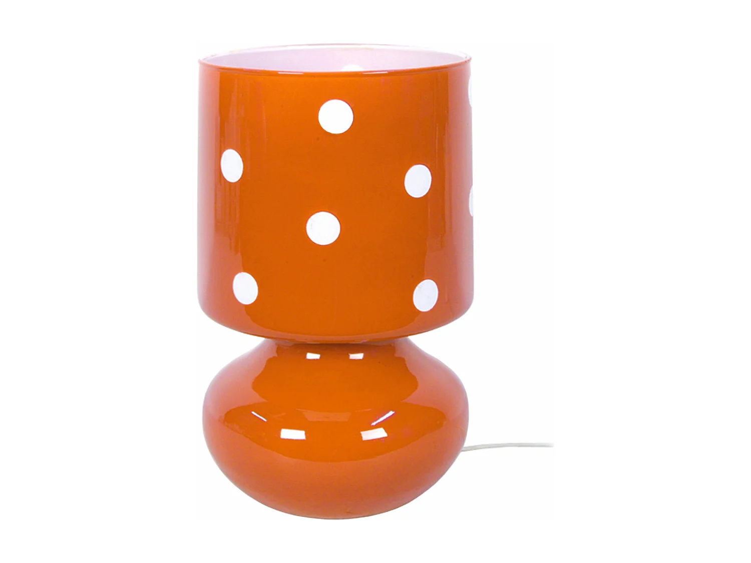 Lampe de chevet verre rouge,blanc 24 cm.