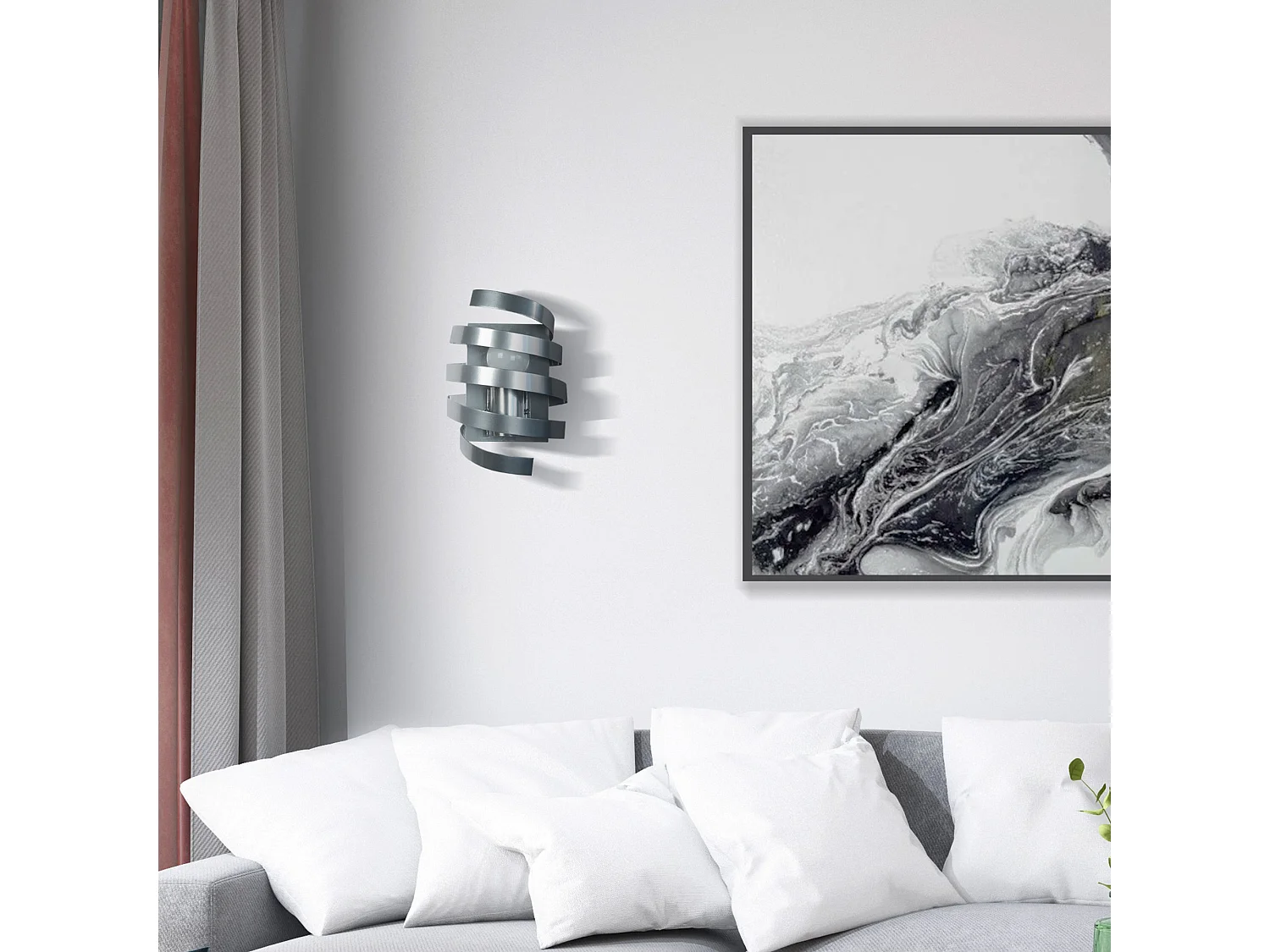 Aplique TOSEL ,metal,Aluminio ,A9,5xD27xP17cm