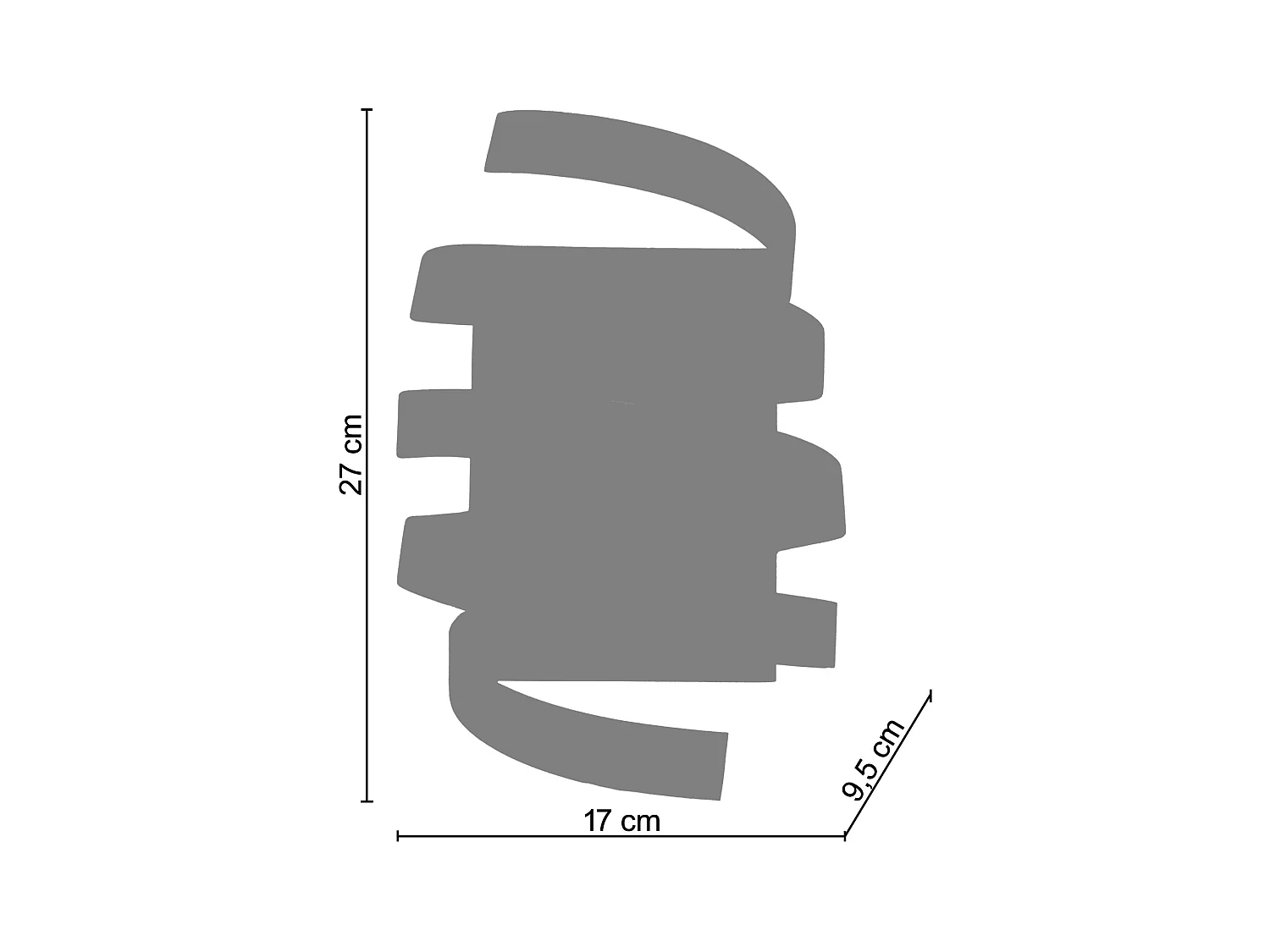 Applique TOSEL ,métal,Rouge ,H9,5xD27xP17cm