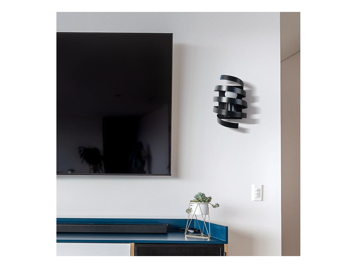 Aplique TOSEL ,metal,Negro ,A9,5xD27xP17cm