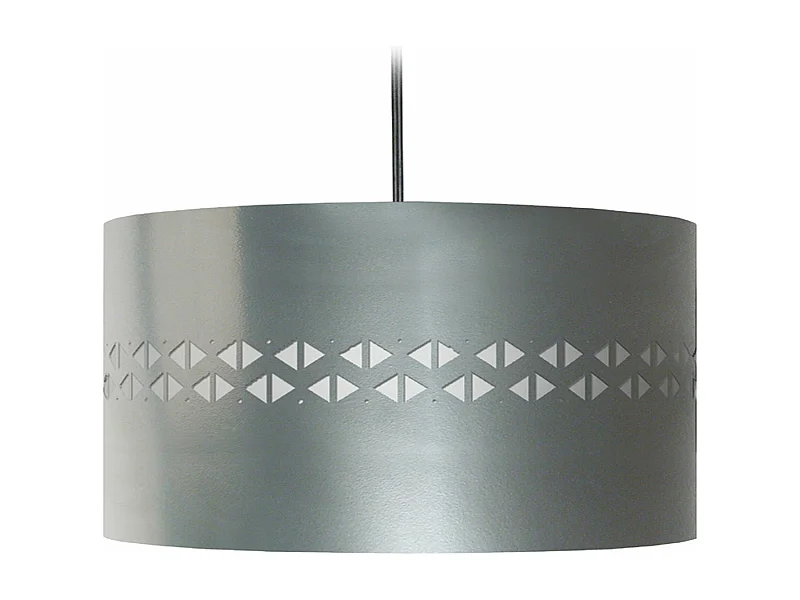 Suspension cylindre métal découpé aluminium 80 cm.