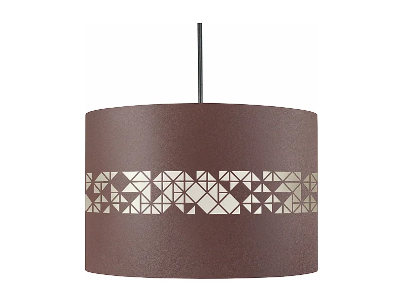 Suspension cylindre métal carrés marron 80 cm.