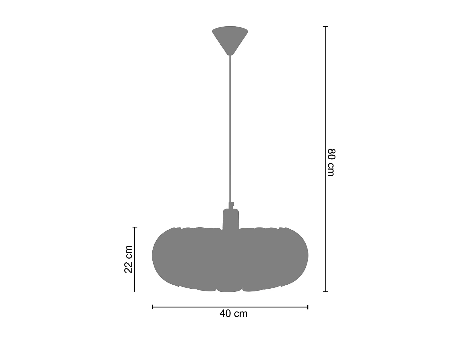 Suspension TOSEL ,métal,Aluminium,H80xD 40x P 40cm
