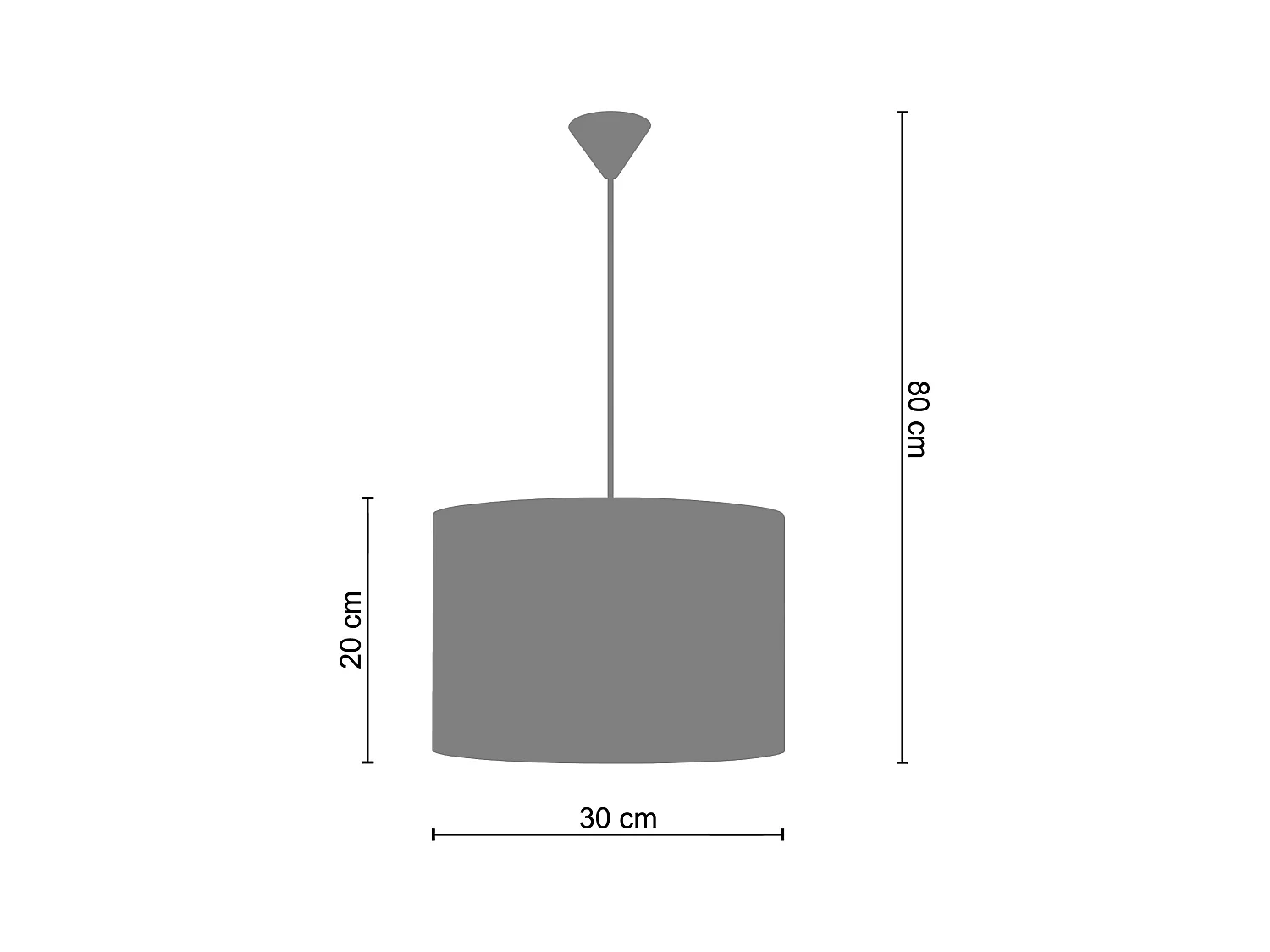 Suspensión  TOSEL ,metal.,Negro ,A80xD 30x P 30cm
