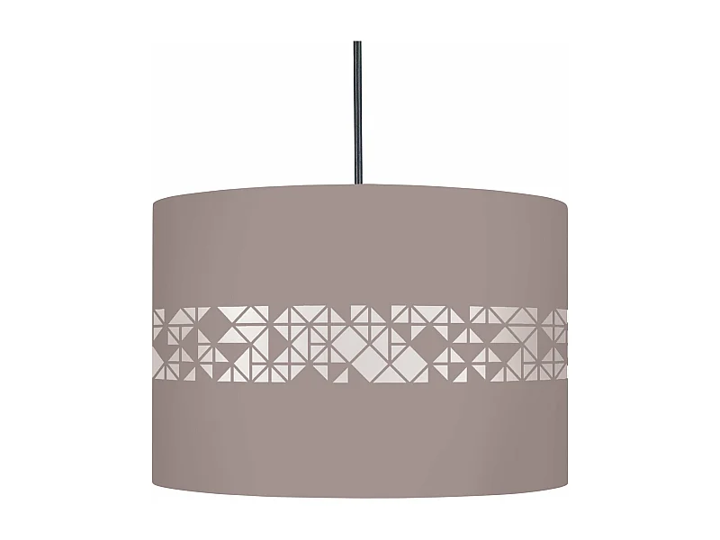 Suspension cylindre métal carrés taupe 80 cm.