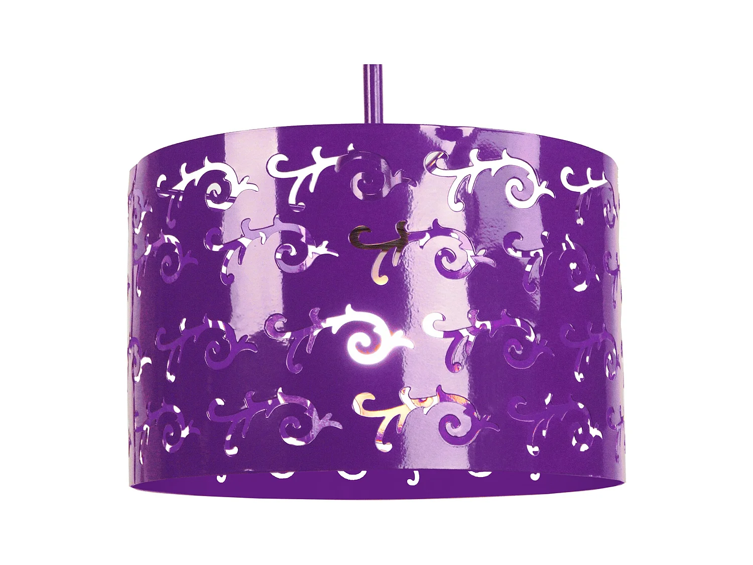 Suspensão TOSEL  LYS vidro cúpula dourado natural D40 x  H80  cm