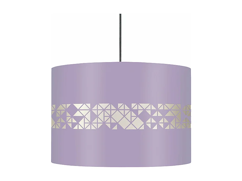 Suspension cylindre métal carrés  mauve 80 cm.