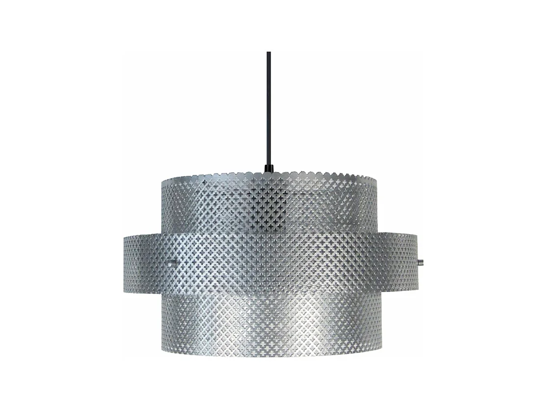 Suspension cylindre métal  ,aluminium 80 cm.