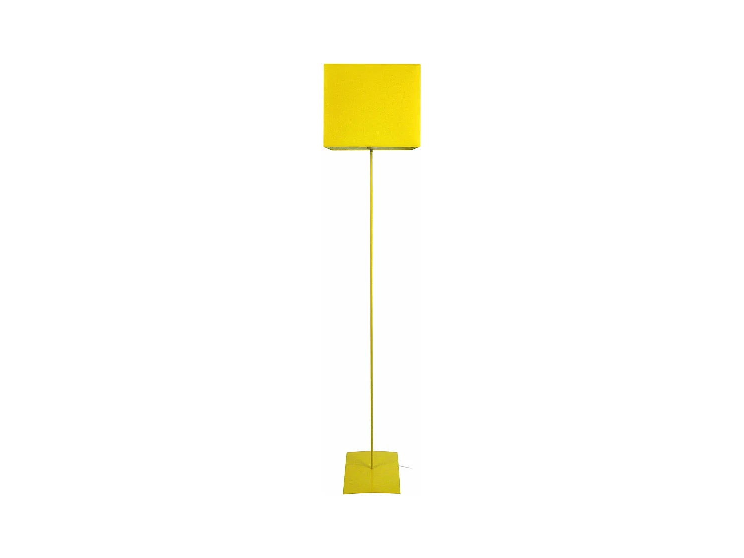 Lampadaire base carré métal   jaune 30 cm.