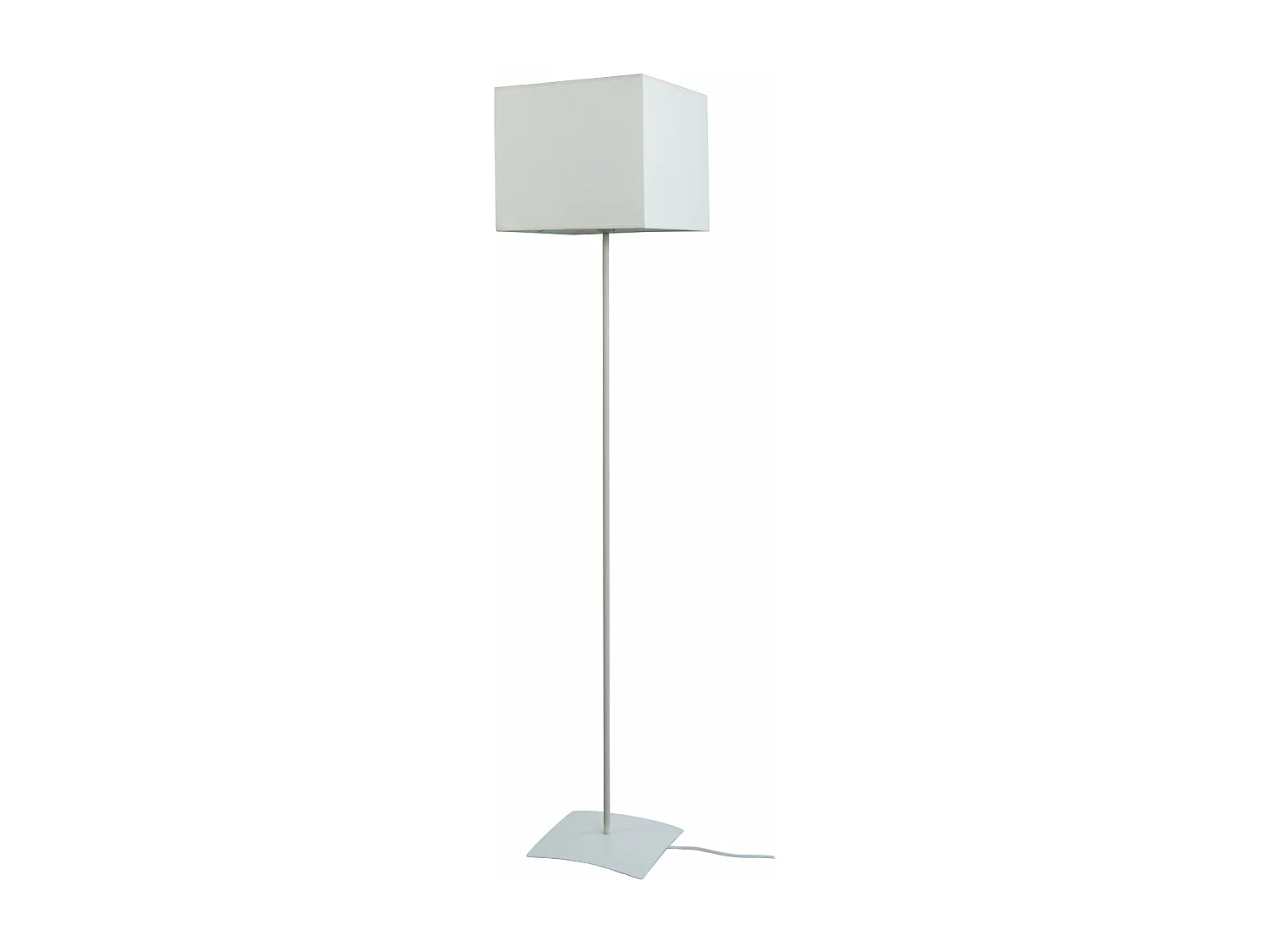 Lampadaire base carré métal   ivoire 30 cm.