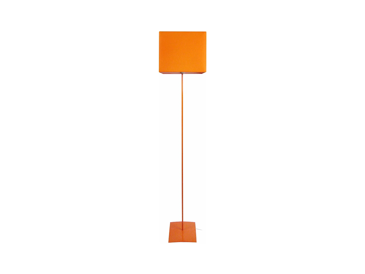 Lampadaire base carré métal  orange 30 cm.