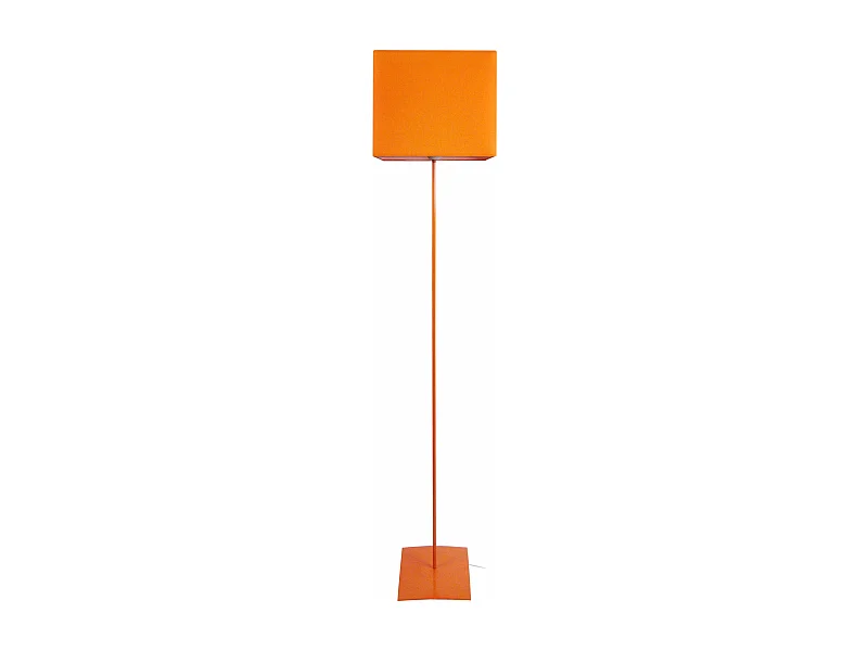 Lampadaire base carré métal  orange 30 cm.