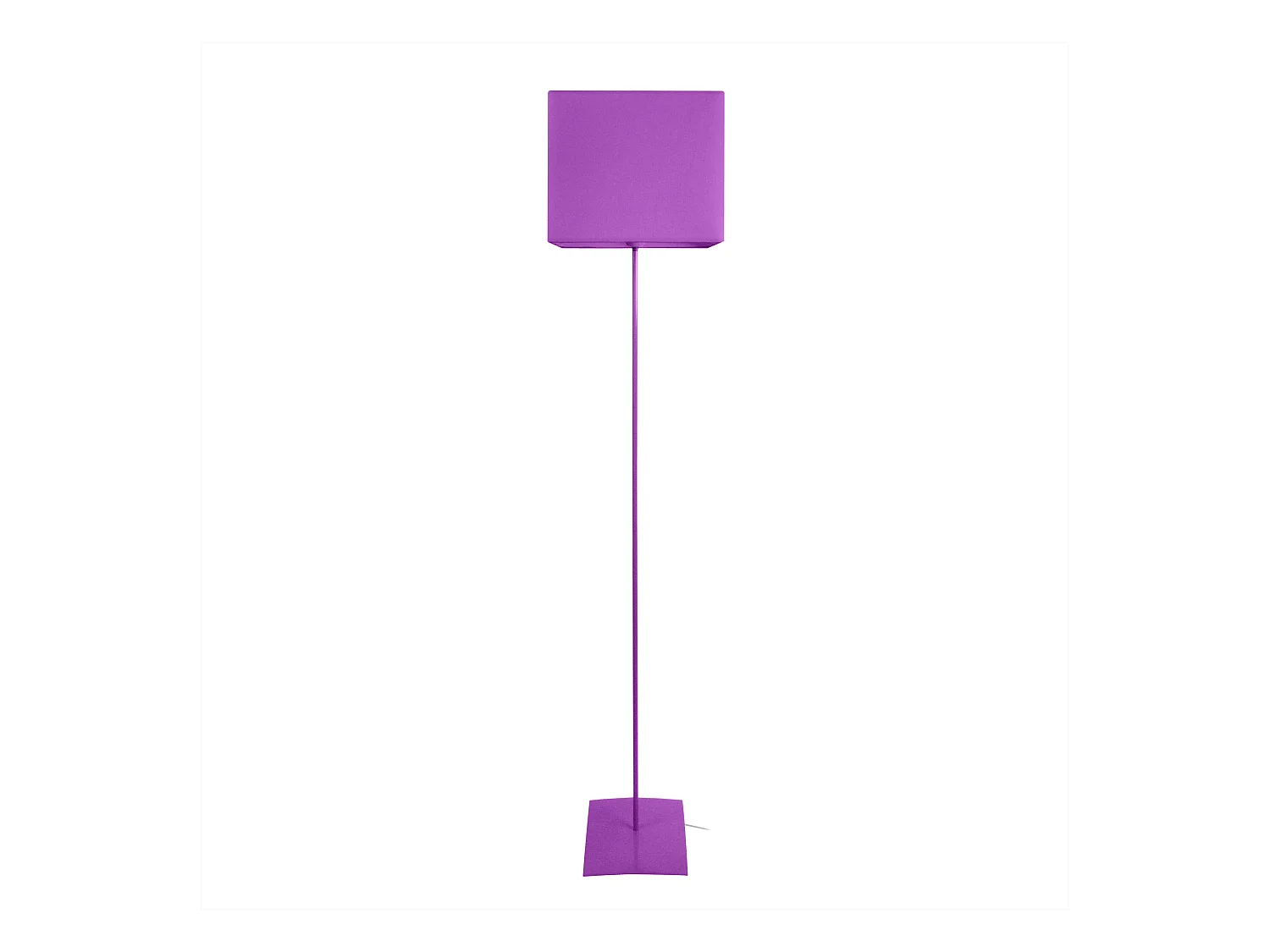 Lampadaire base carré métal   violet 30 cm.