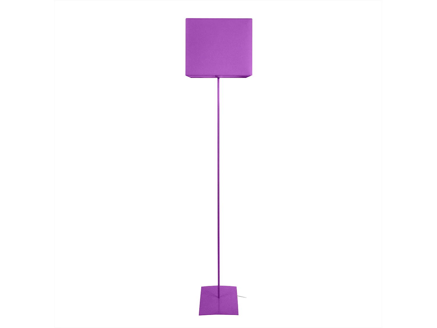 Lampadaire base carré métal   violet 30 cm.