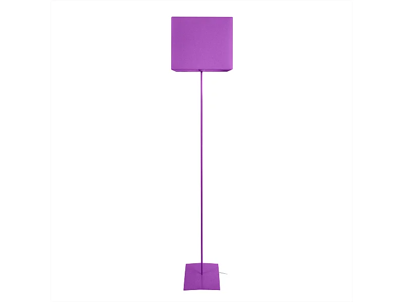 Lampadaire base carré métal   violet 30 cm.