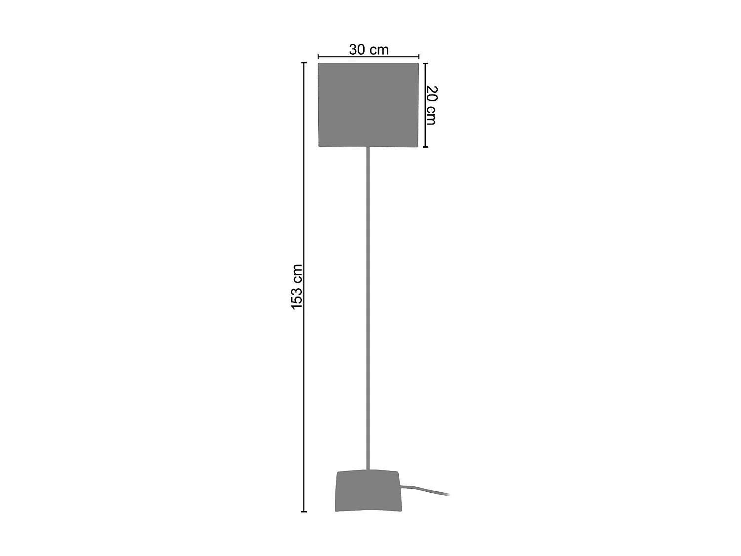 Lampadaire base carré métal   vert 30 cm.