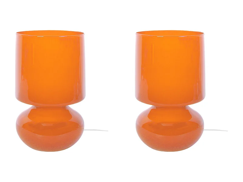 Lámpara de noche TOSEL ,vidrio,Naranja,A24x D14xP14cm