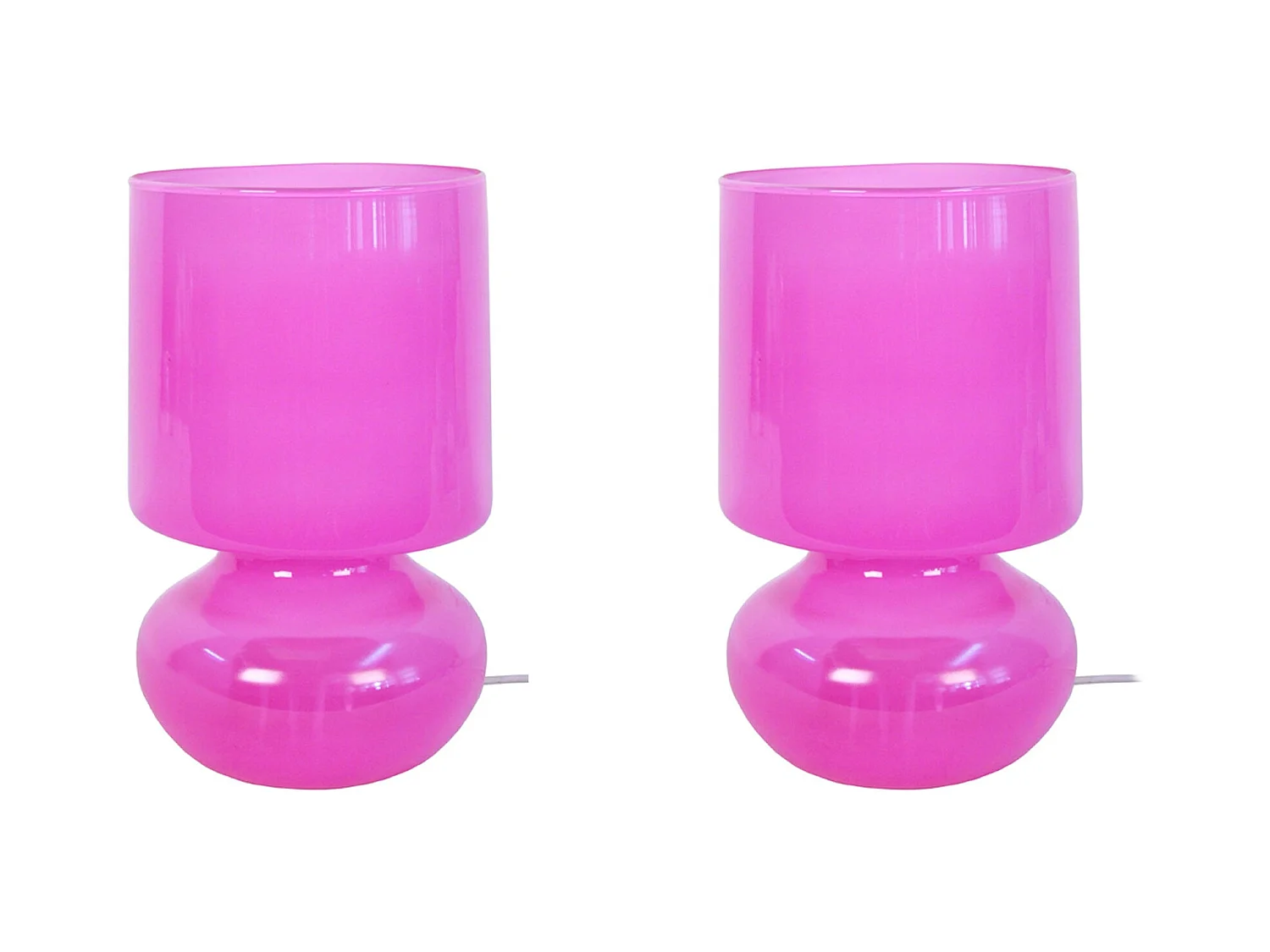 Lampe de Chevet TOSEL ,verre,Rose ,H24xD14xP 14cm