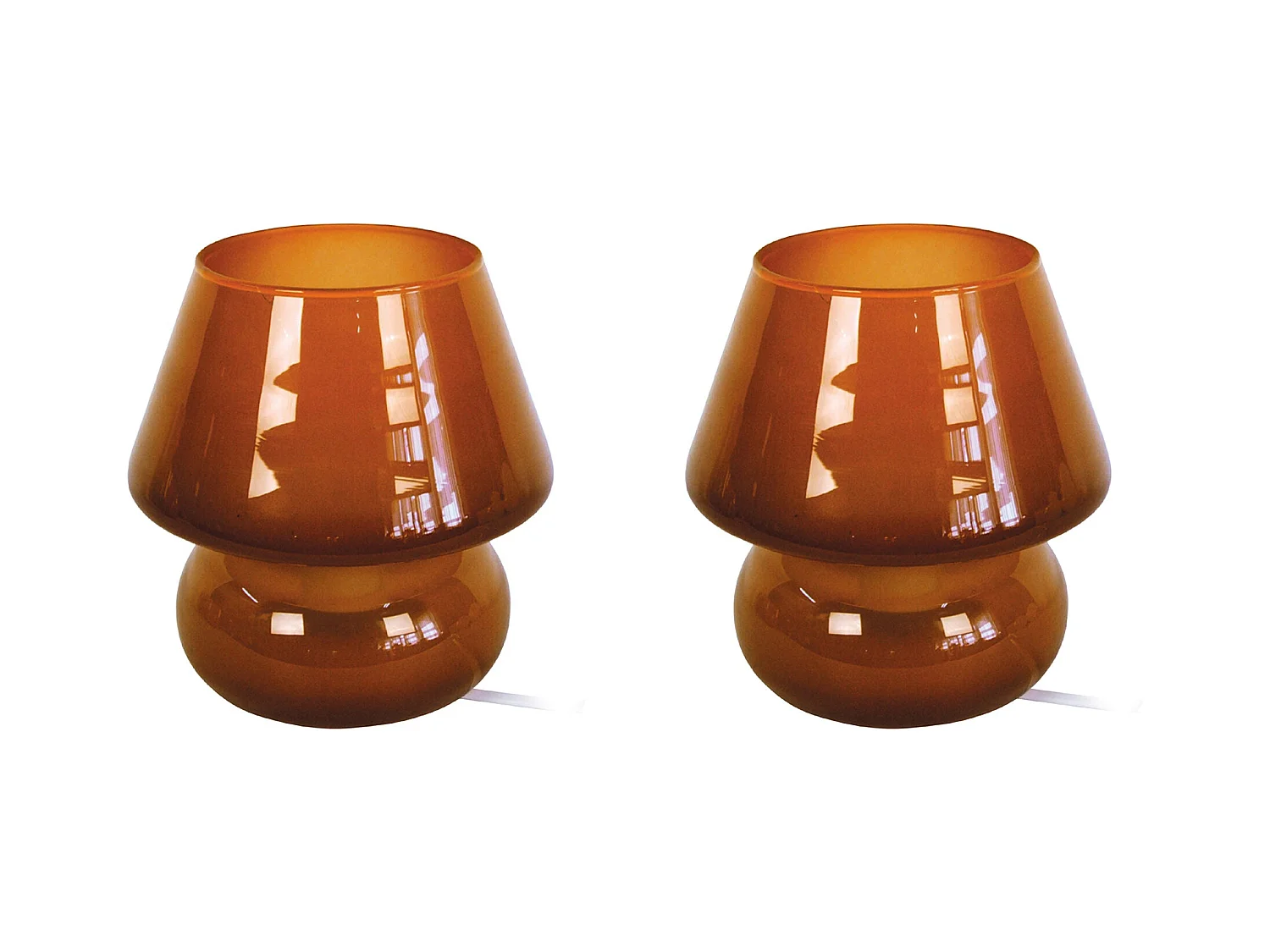 Abajur TOSEL KATIA LT2 vidro cogumelo laranja D14 x  H24  cm